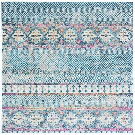 Safavieh 4 x 4 ft. Madison 700 Power Loomed Square Area Rug Denim Blue & Purple MAD797K-4SQ
